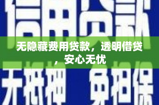 湖北无隐藏费用贷款，透明借贷，安心无忧