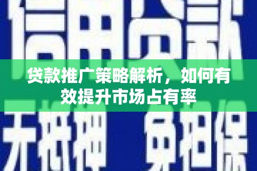 湖北贷款推广策略解析，如何有效提升市场占有率