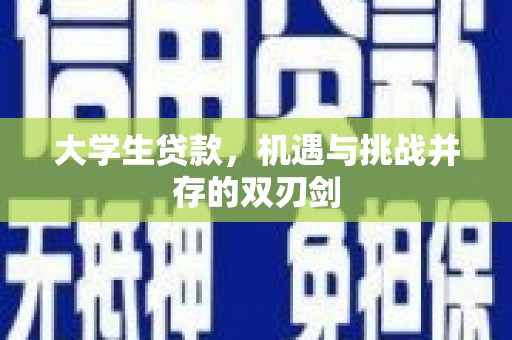 湖北大学生贷款，机遇与挑战并存的双刃剑