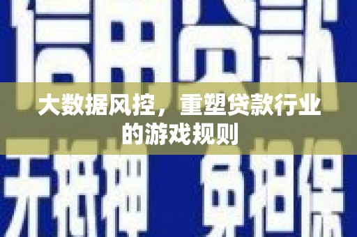 湖北大数据风控，重塑贷款行业的游戏规则