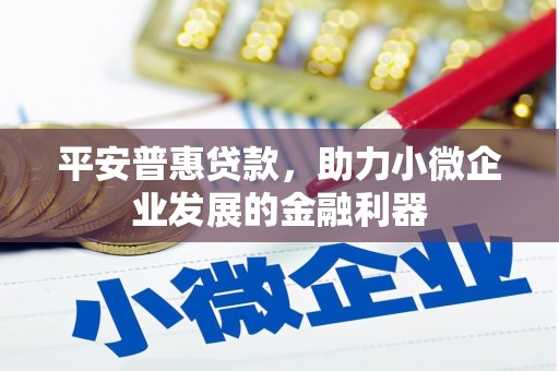 湖北平安普惠贷款，助力小微企业发展的金融利器