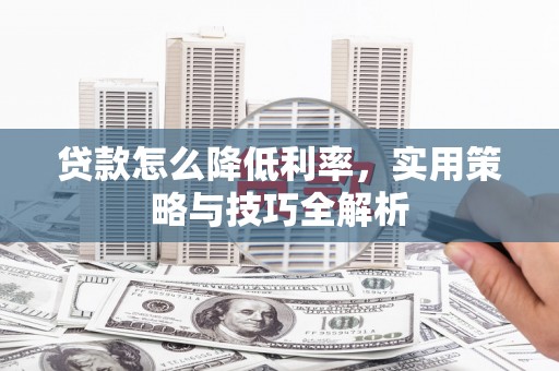 湖北贷款怎么降低利率，实用策略与技巧全解析