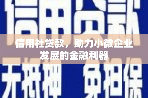 湖北信用社贷款，助力小微企业发展的金融利器