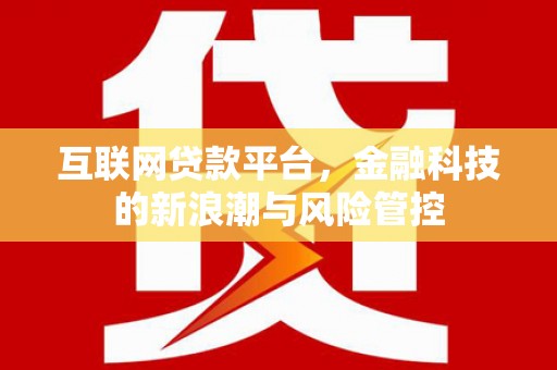 湖北互联网贷款平台，金融科技的新浪潮与风险管控