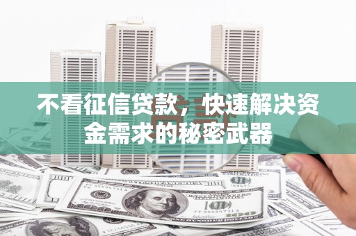 湖北不看征信贷款，快速解决资金需求的秘密武器