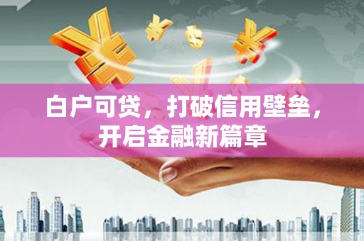 湖北白户可贷，打破信用壁垒，开启金融新篇章