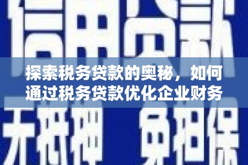 湖北探索税务贷款的奥秘，如何通过税务贷款优化企业财务