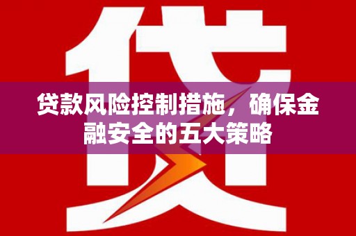 湖北贷款风险控制措施，确保金融安全的五大策略