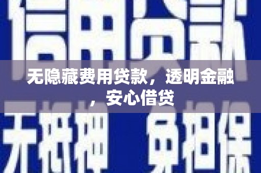湖北无隐藏费用贷款，透明金融，安心借贷