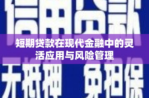 湖北短期贷款在现代金融中的灵活应用与风险管理
