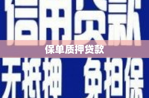 湖北保单质押贷款