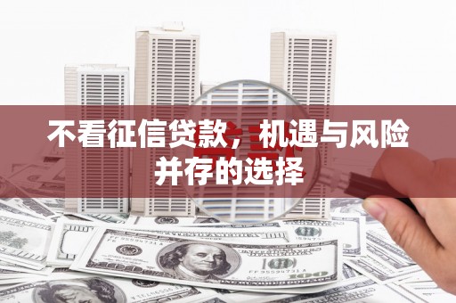 湖北不看征信贷款，机遇与风险并存的选择